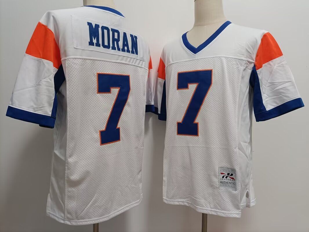Men The Blue Mountain State Movie #7 Moran white 2024 Nike NCAA jersey->more ncaa teams->NCAA Jersey